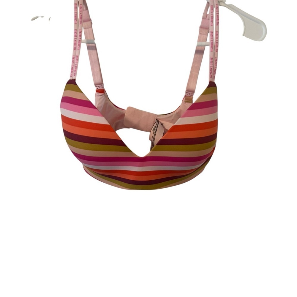 Victoria secret Striped Pink & Multicolor Wireless Everyday Bra like new 34D